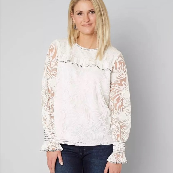 BKE Boutique beaded blouse - Picture 1 of 11